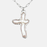 Pearl Cross Necklace 01