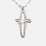 Pearl Cross Necklace 03